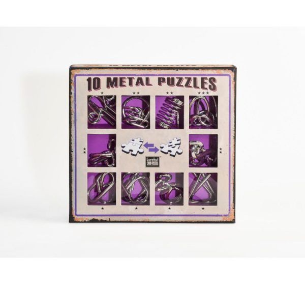 Set 10 metal puzzles morado