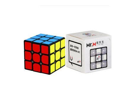 OJIN Shengshou Mr.M 3x3 Gem Baoshi Puzzle de Vitesse magnétique Casse-tête Puzzle Casse-tête avec Un trépied de Cube Noir 